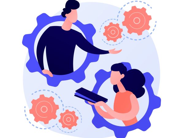 Business partners meeting vector concept metaphor. Business partners meeting. Financial consultant, lawyer and client cartoon characters. Job interview, coworkers negotiation, employment agreement signing. Vector isolated concept metaphor illustration